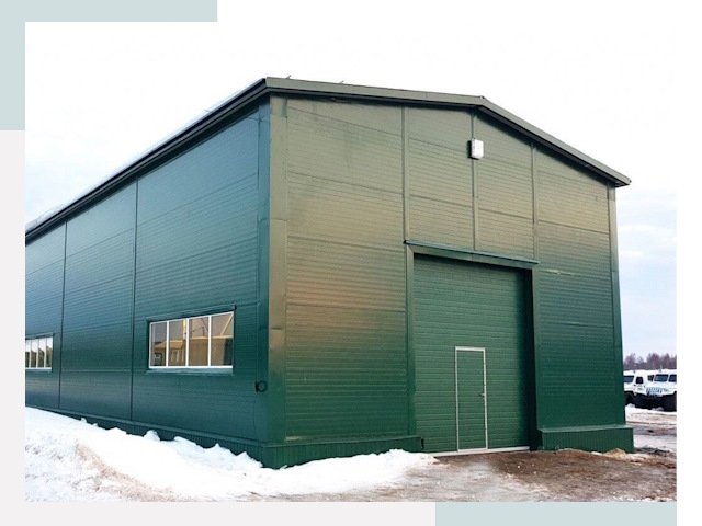 Двускатные ангары в Кохме